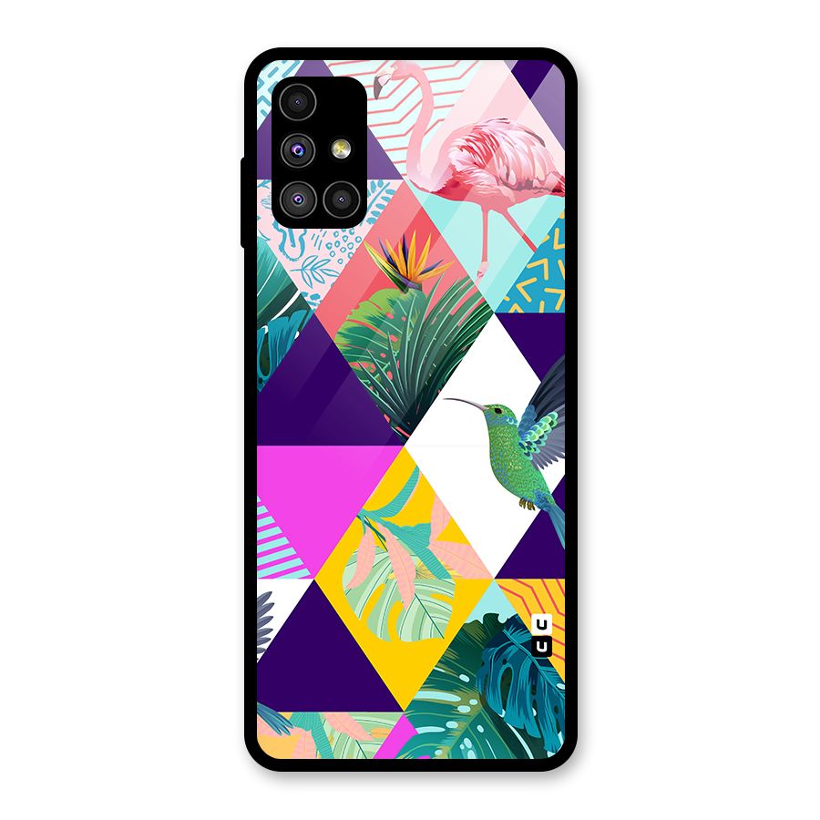 Multicolor Exotic Seamless Pattern Glass Back Case for Galaxy M51