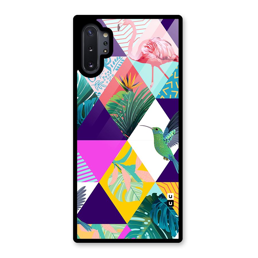 Multicolor Exotic Seamless Pattern Glass Back Case for Galaxy Note 10 Plus