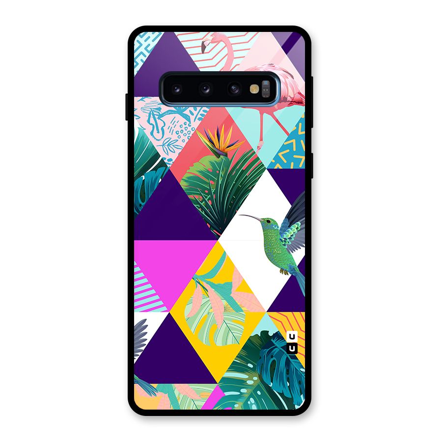 Multicolor Exotic Seamless Pattern Glass Back Case for Galaxy S10