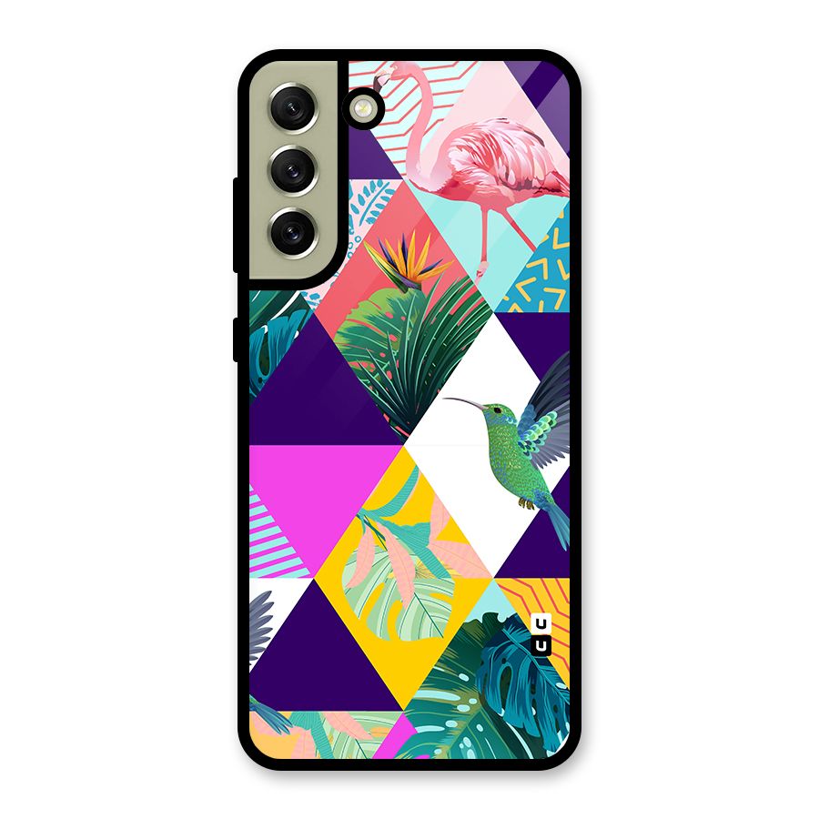 Multicolor Exotic Seamless Pattern Glass Back Case for Galaxy S21 FE 5G