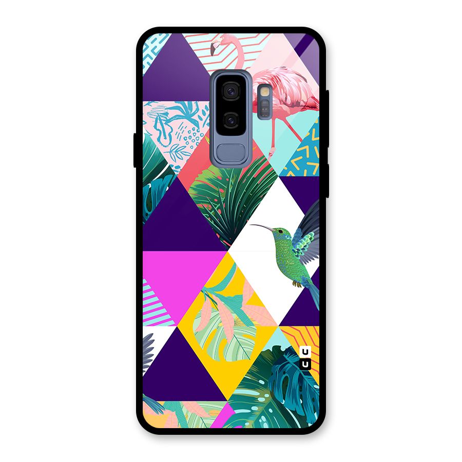 Multicolor Exotic Seamless Pattern Glass Back Case for Galaxy S9 Plus