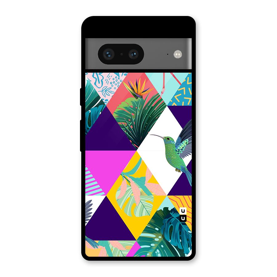 Multicolor Exotic Seamless Pattern Glass Back Case for Google Pixel 7