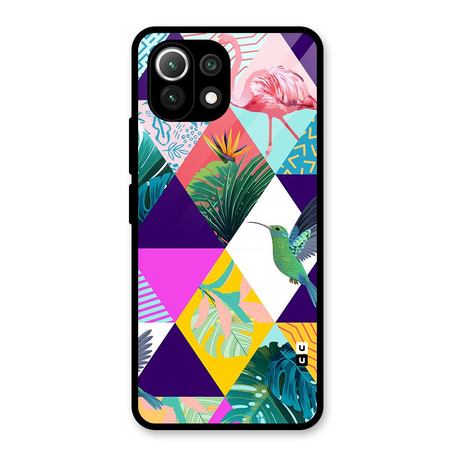 Multicolor Exotic Seamless Pattern Glass Back Case for Mi 11 Lite NE 5G