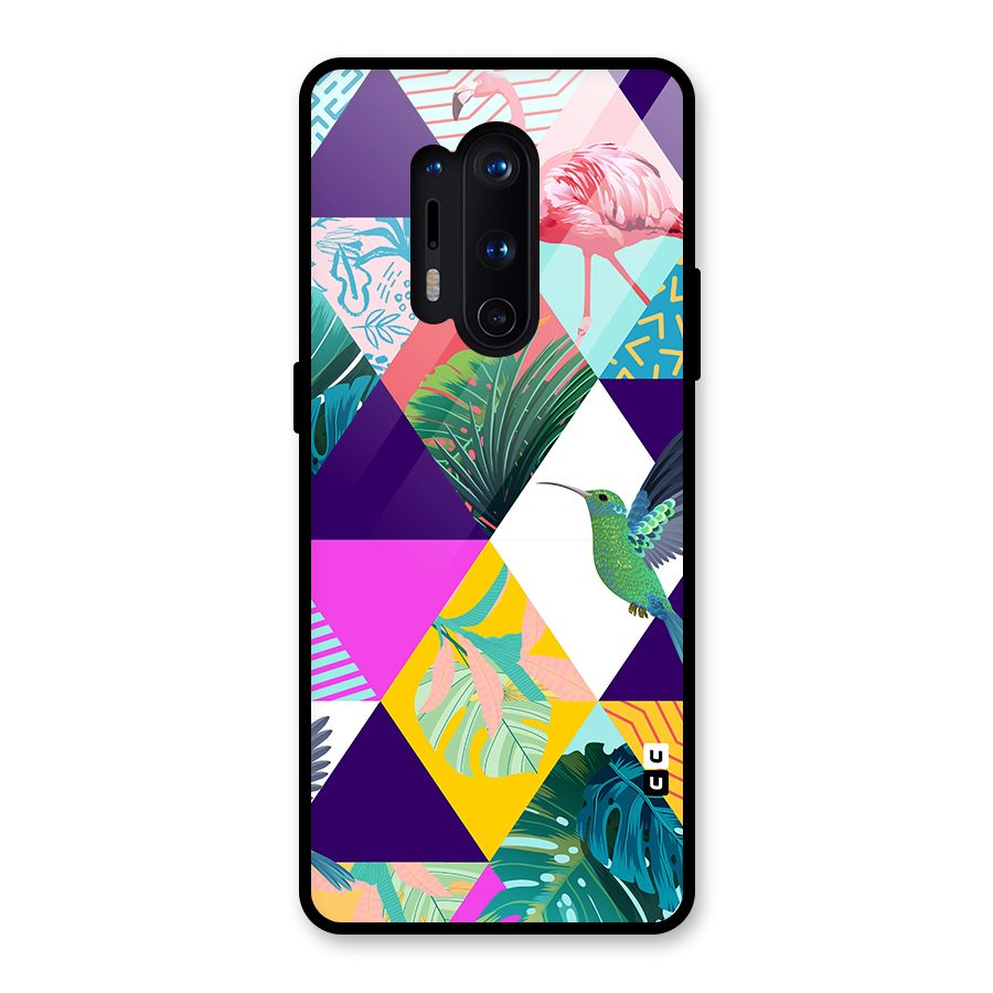 Multicolor Exotic Seamless Pattern Glass Back Case for OnePlus 8 Pro