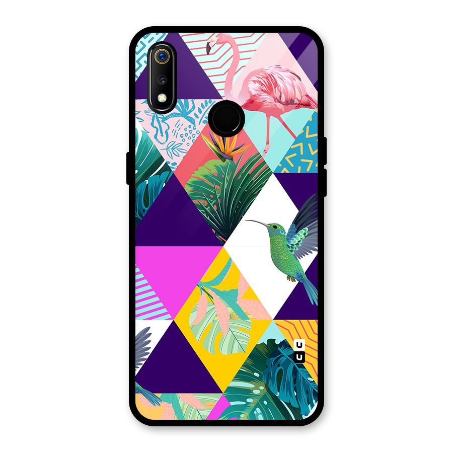Multicolor Exotic Seamless Pattern Glass Back Case for Realme 3i