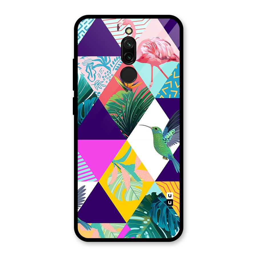 Multicolor Exotic Seamless Pattern Glass Back Case for Redmi 8