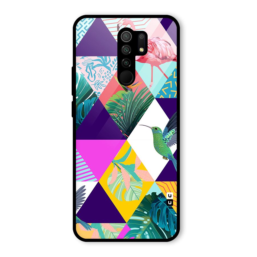 Multicolor Exotic Seamless Pattern Glass Back Case for Redmi 9 Prime