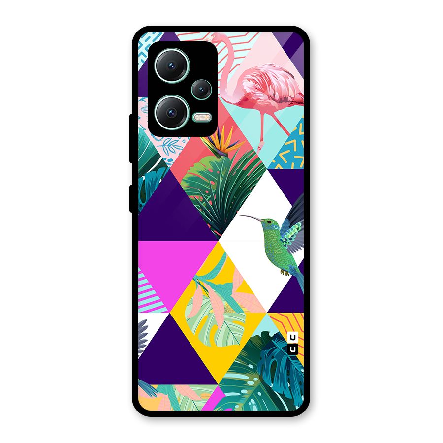 Multicolor Exotic Seamless Pattern Glass Back Case for Redmi Note 12 5G