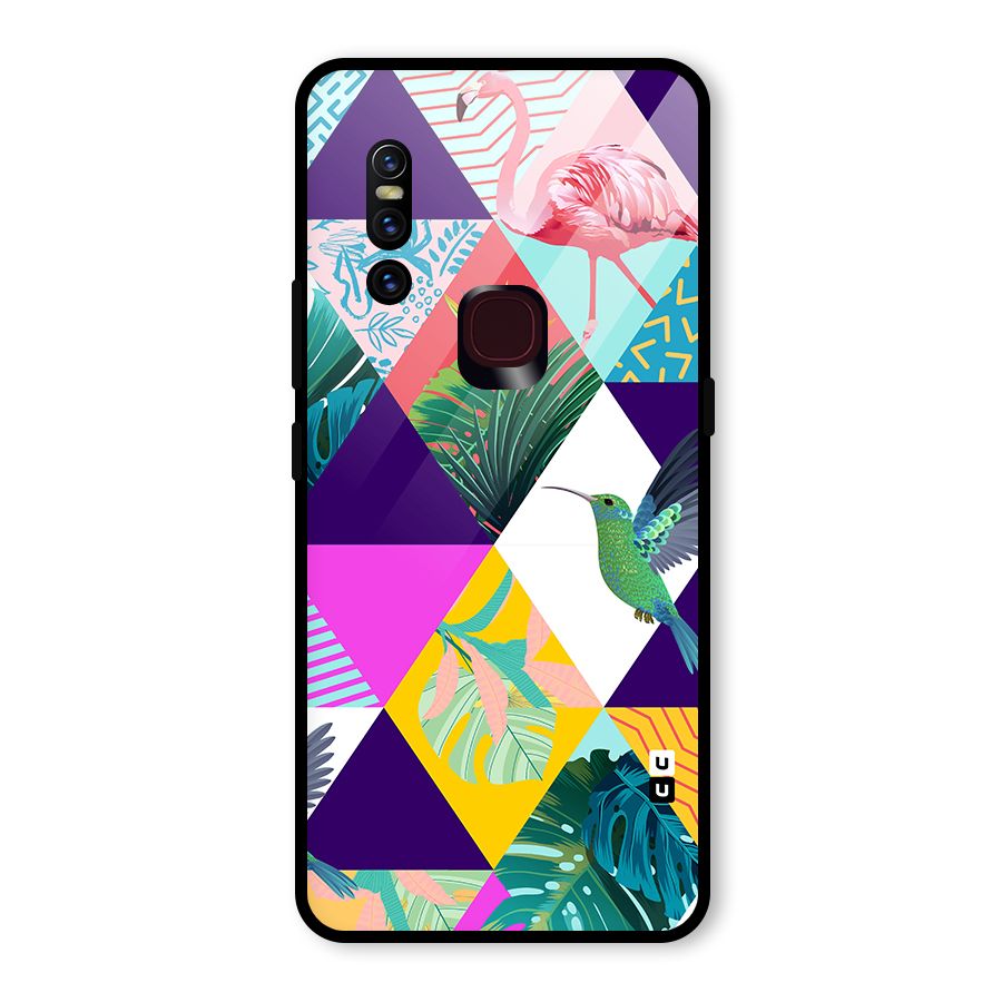 Multicolor Exotic Seamless Pattern Glass Back Case for Vivo V15