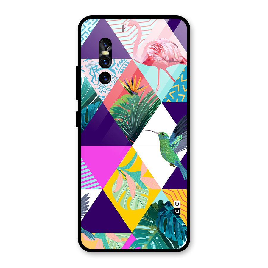 Multicolor Exotic Seamless Pattern Glass Back Case for Vivo V15 Pro
