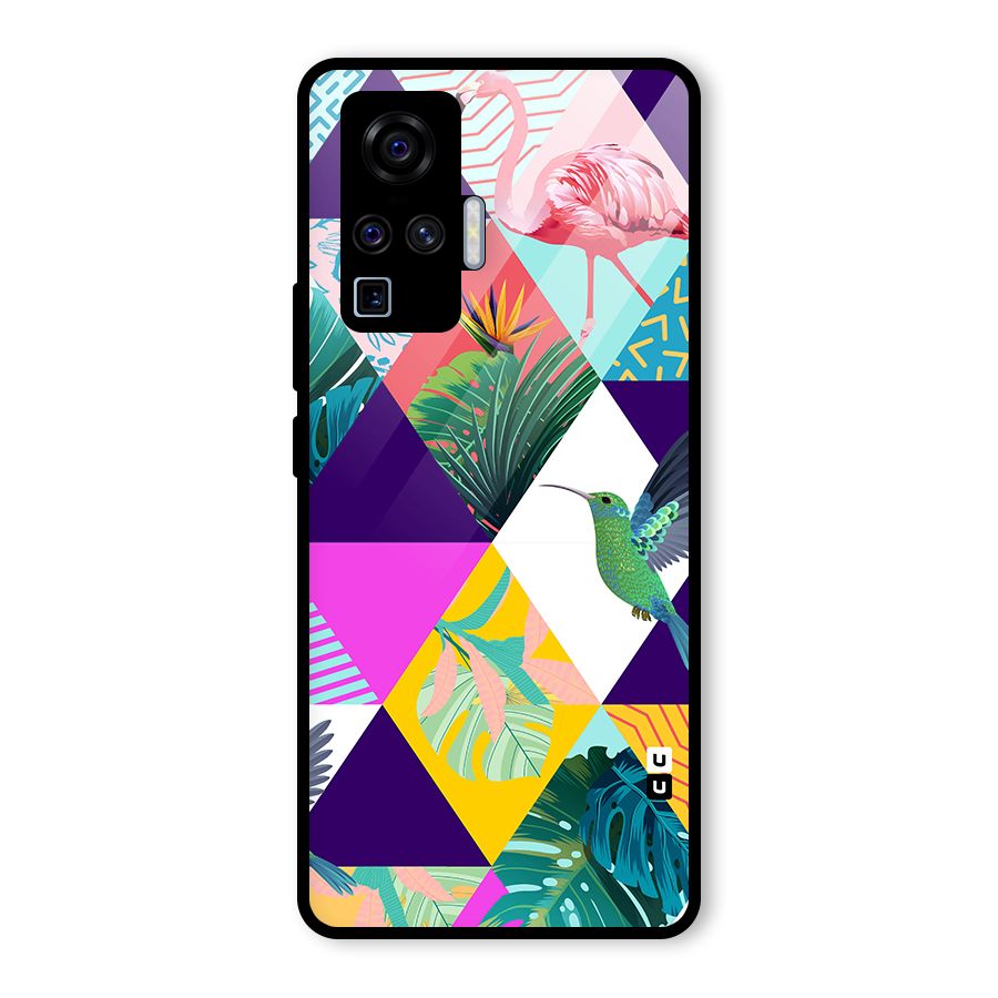 Multicolor Exotic Seamless Pattern Glass Back Case for Vivo X50 Pro