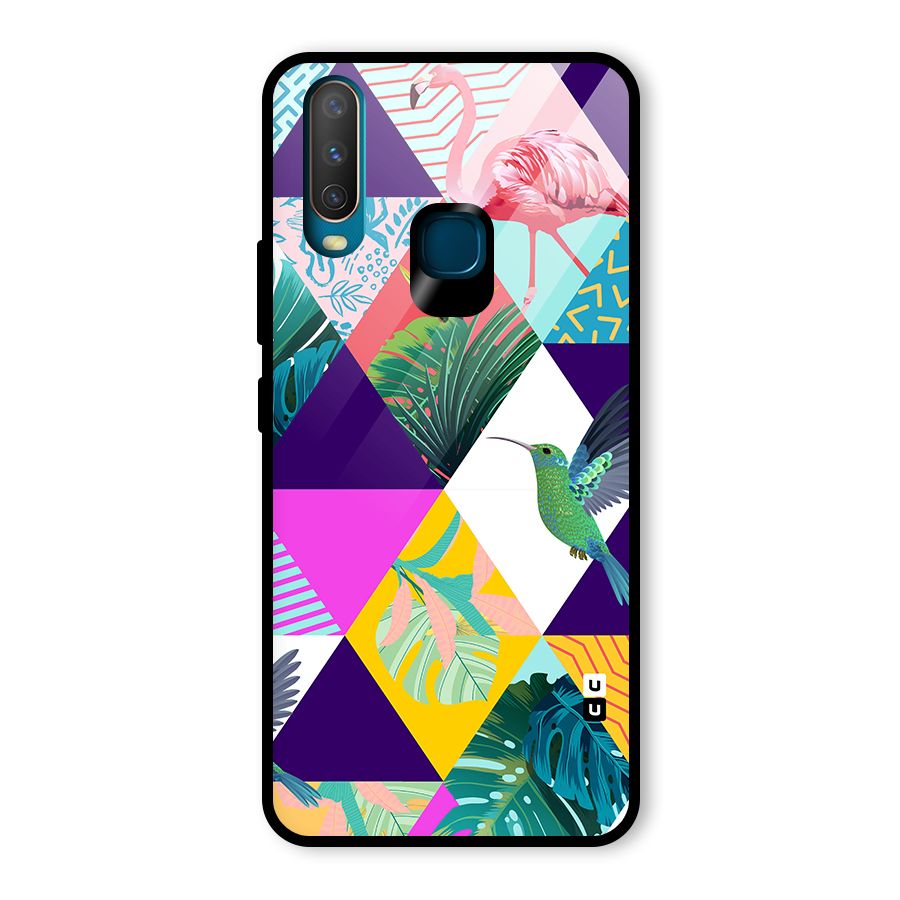 Multicolor Exotic Seamless Pattern Glass Back Case for Vivo Y15