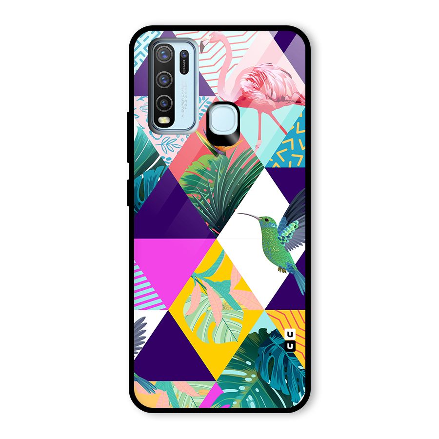 Multicolor Exotic Seamless Pattern Glass Back Case for Vivo Y50