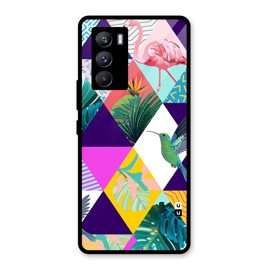 Multicolor Exotic Seamless Pattern Glass Back Case for Vivo iQOO 9 SE