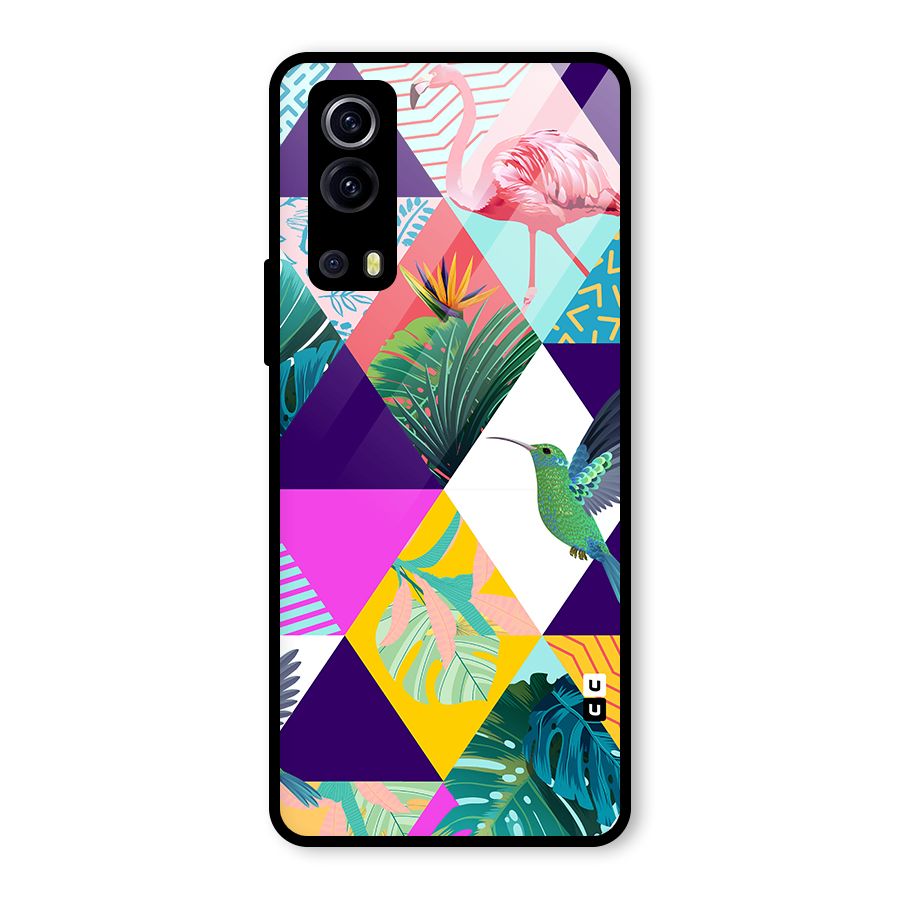 Multicolor Exotic Seamless Pattern Glass Back Case for Vivo iQOO Z3