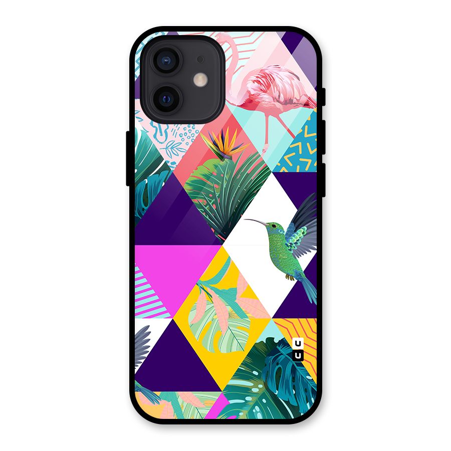 Multicolor Exotic Seamless Pattern Glass Back Case for iPhone 12