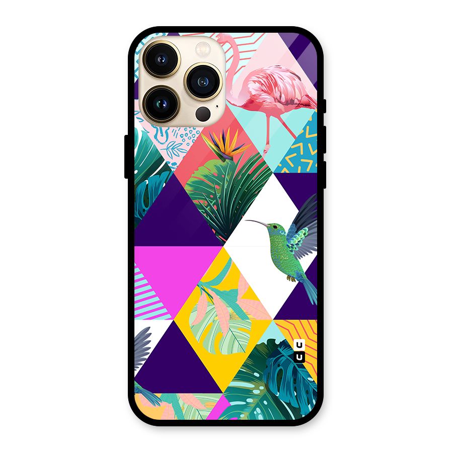 Multicolor Exotic Seamless Pattern Glass Back Case for iPhone 13 Pro Max