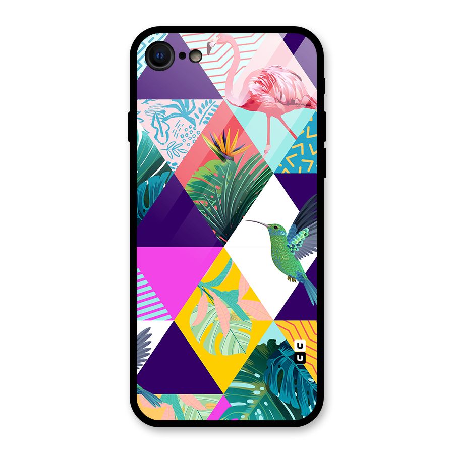 Multicolor Exotic Seamless Pattern Glass Back Case for iPhone 7