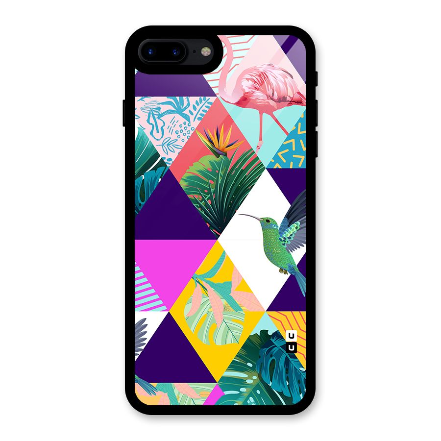 Multicolor Exotic Seamless Pattern Glass Back Case for iPhone 8 Plus