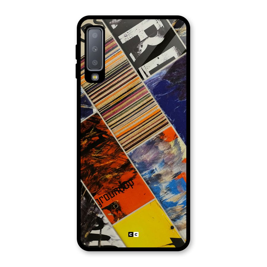 Multiple Textures Glass Back Case for Galaxy A7 (2018)