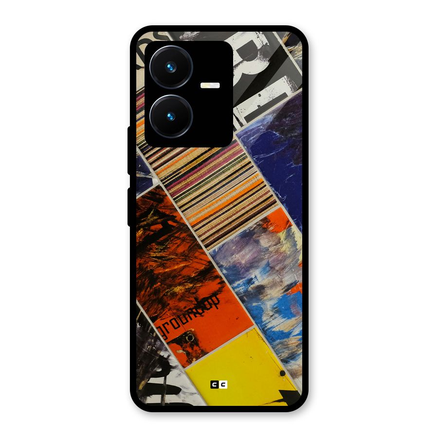 Multiple Textures Glass Back Case for Vivo Y22s