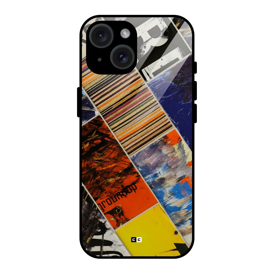 Multiple Textures Glass Back Case for iPhone 15