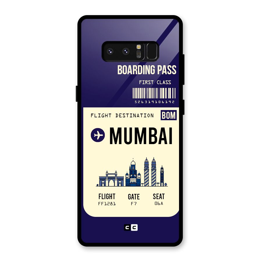 Mumbai Boarding Pass Glass Back Case for Galaxy Note 8