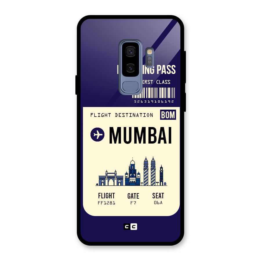 Mumbai Boarding Pass Glass Back Case for Galaxy S9 Plus