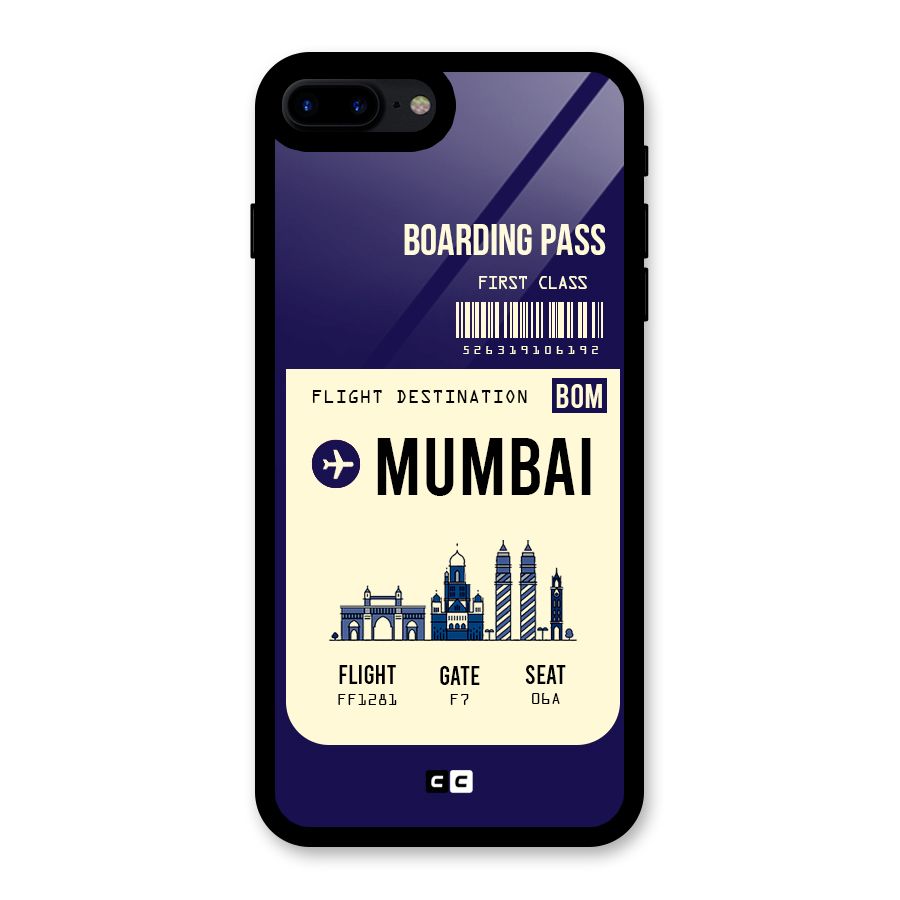 Mumbai Boarding Pass Glass Back Case for iPhone 8 Plus