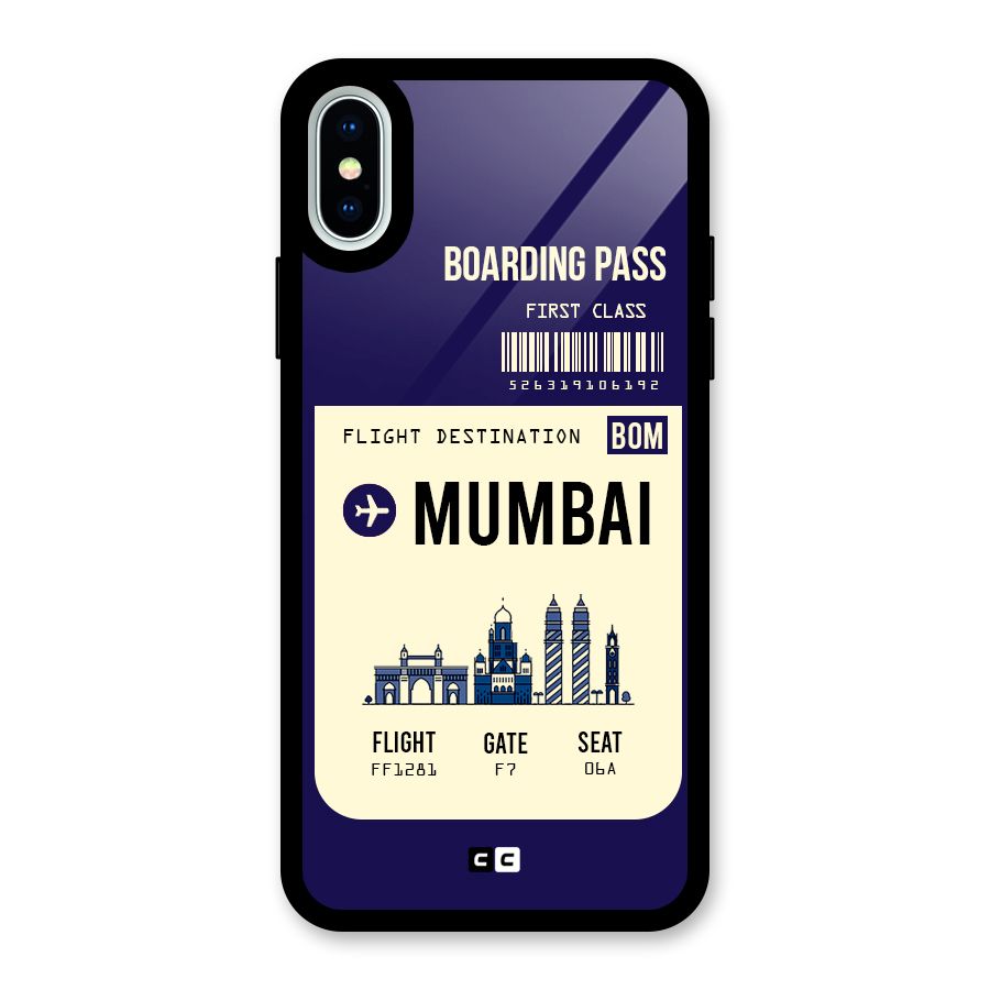 Mumbai Boarding Pass Glass Back Case for iPhone XS