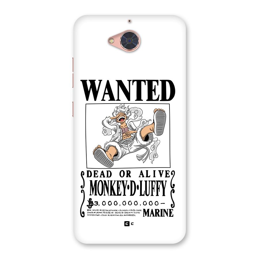 Munkey D Luffy Wanted  Back Case for Gionee S6 Pro