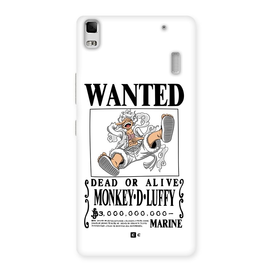 Munkey D Luffy Wanted  Back Case for Lenovo K3 Note