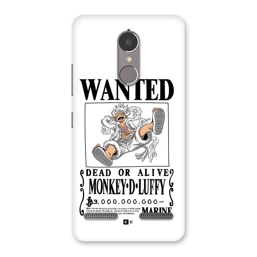Munkey D Luffy Wanted  Back Case for Lenovo K6