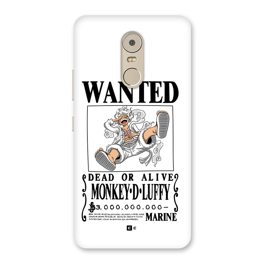 Munkey D Luffy Wanted  Back Case for Lenovo K6 Note
