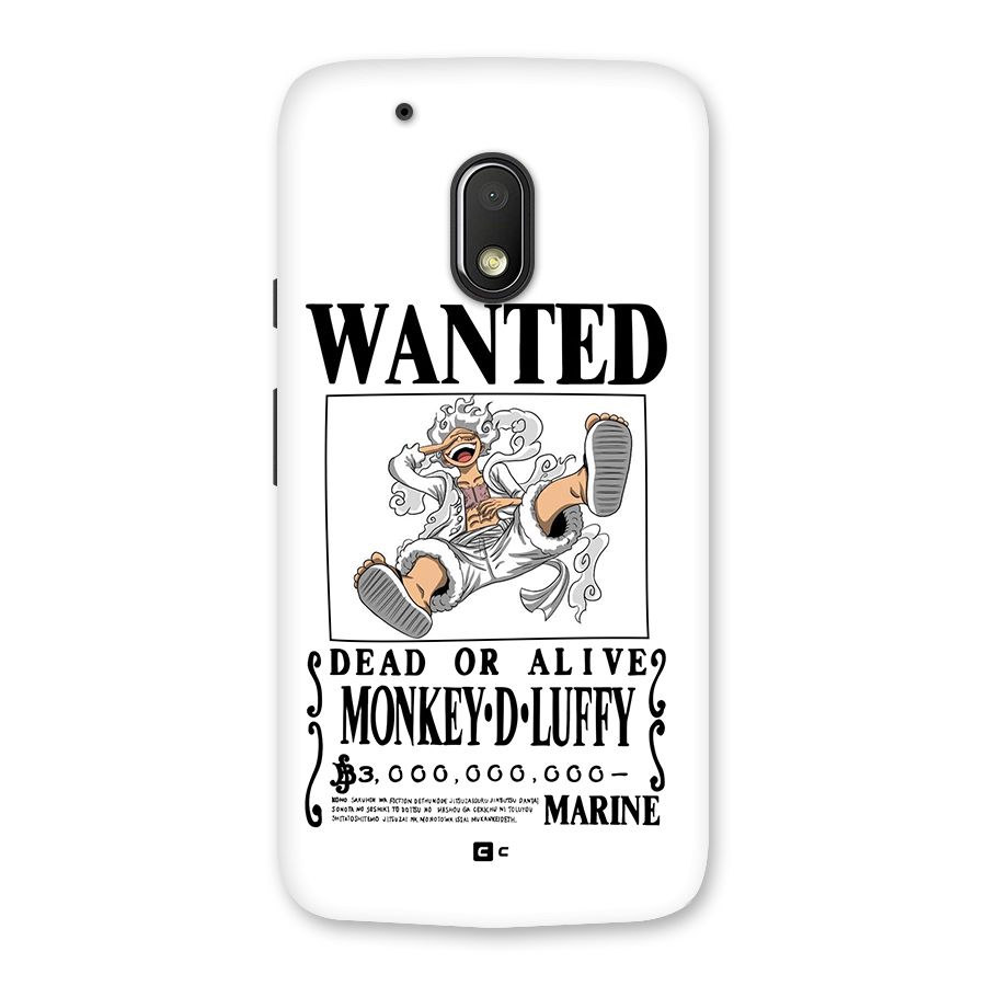Munkey D Luffy Wanted  Back Case for Moto G4 Play