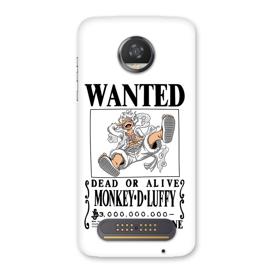 Munkey D Luffy Wanted  Back Case for Moto Z2 Play