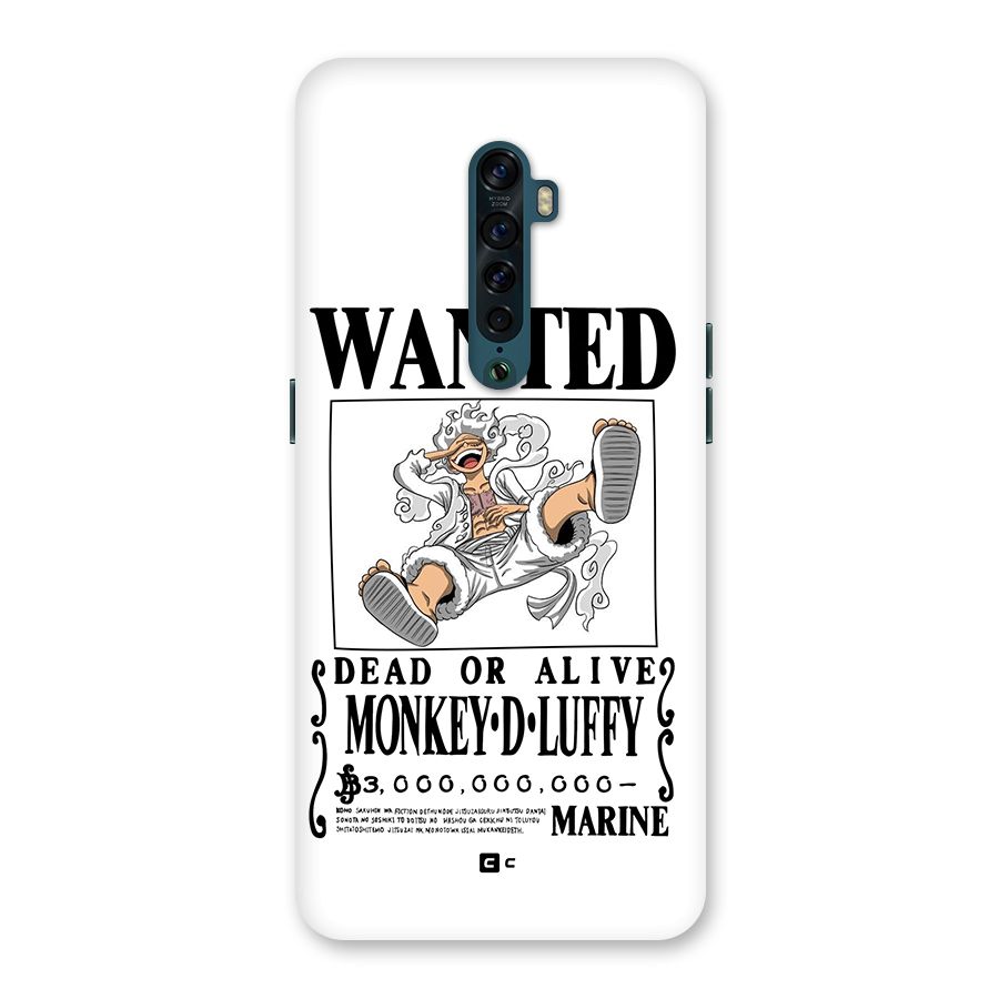Munkey D Luffy Wanted  Back Case for Oppo Reno2