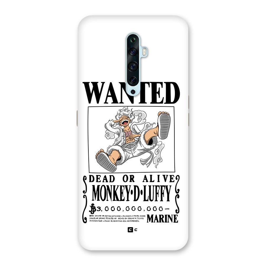 Munkey D Luffy Wanted  Back Case for Oppo Reno2 Z