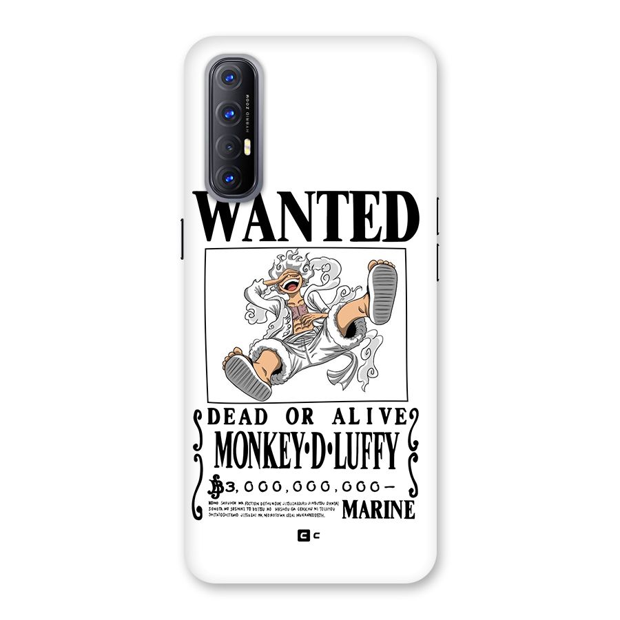 Munkey D Luffy Wanted  Back Case for Oppo Reno3 Pro