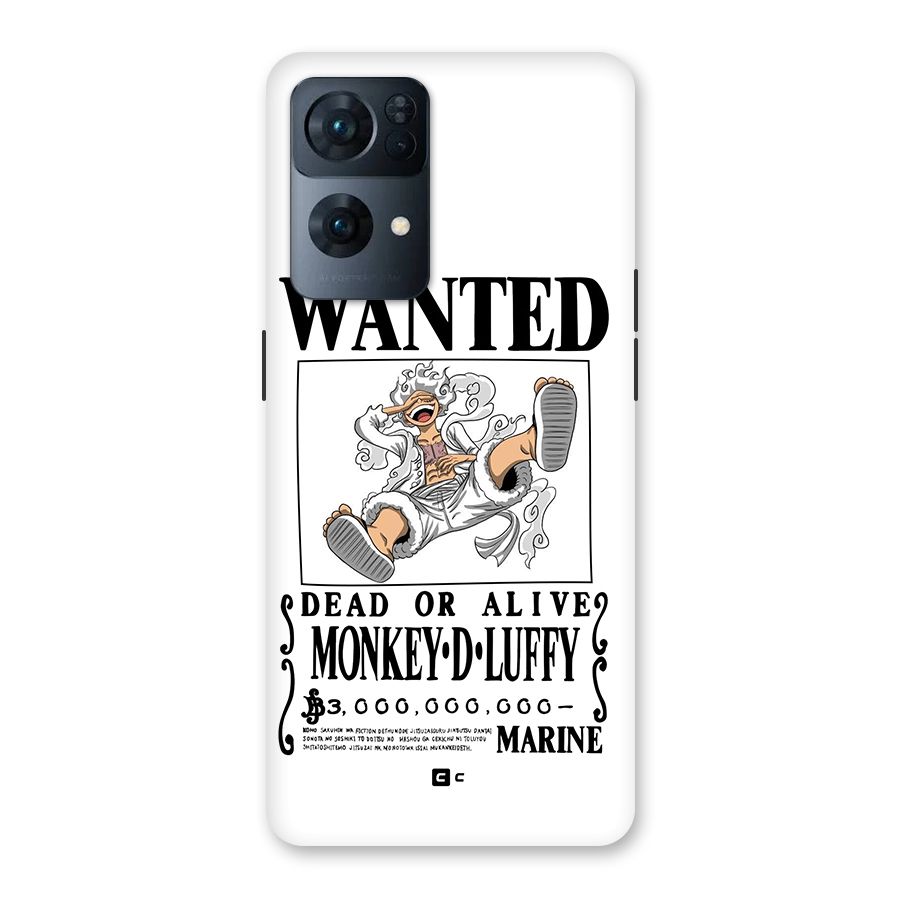 Munkey D Luffy Wanted  Back Case for Oppo Reno7 Pro 5G