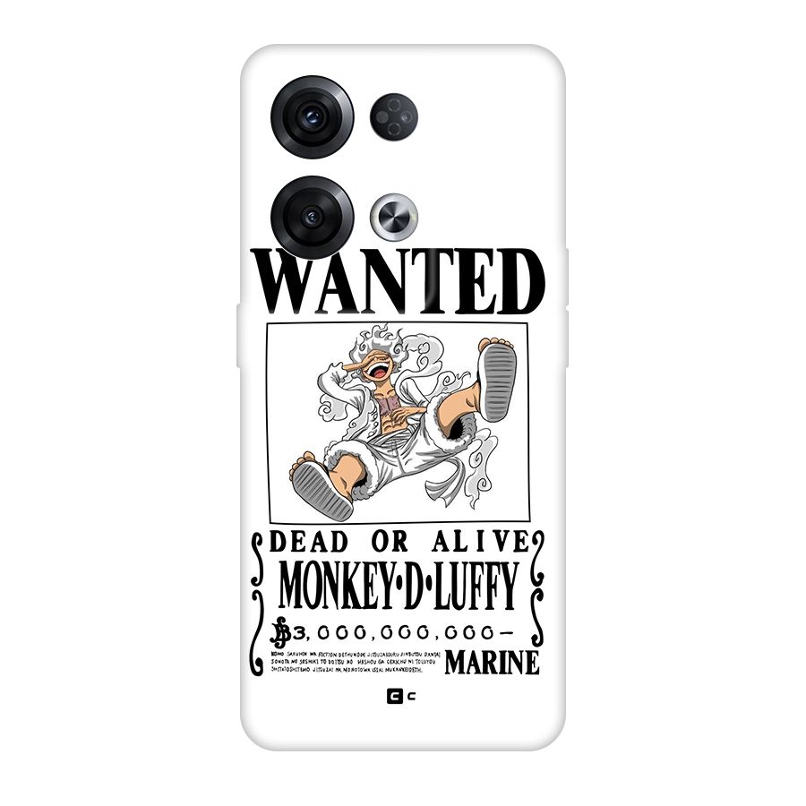 Munkey D Luffy Wanted  Back Case for Oppo Reno8 Pro 5G