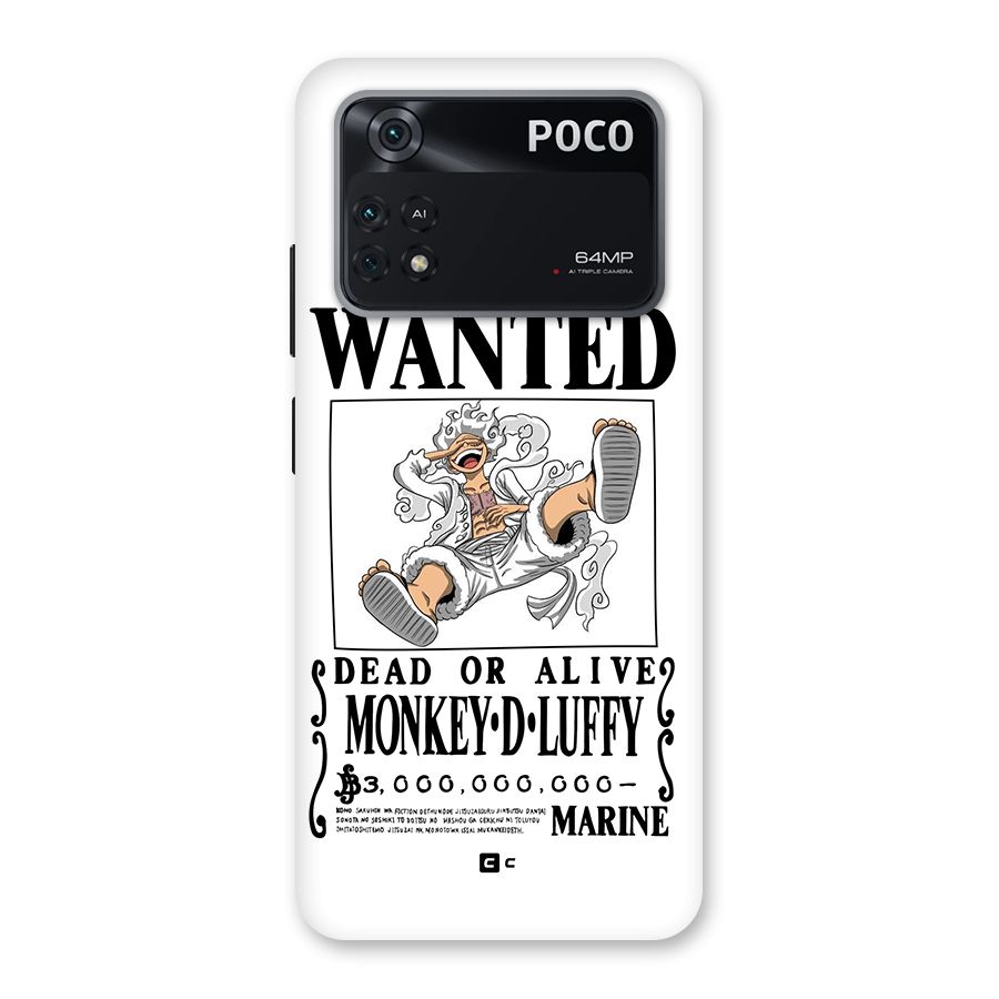 Munkey D Luffy Wanted  Back Case for Poco M4 Pro 4G