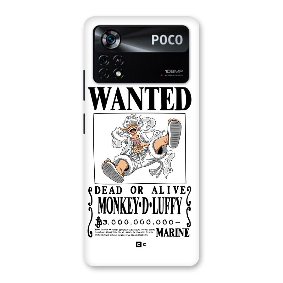 Munkey D Luffy Wanted  Back Case for Poco X4 Pro 5G