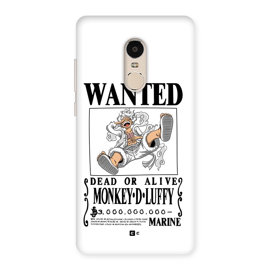 Munkey D Luffy Wanted  Back Case for Redmi Note 4