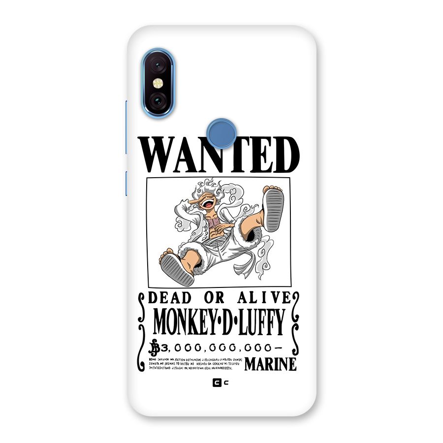Munkey D Luffy Wanted  Back Case for Redmi Note 6 Pro