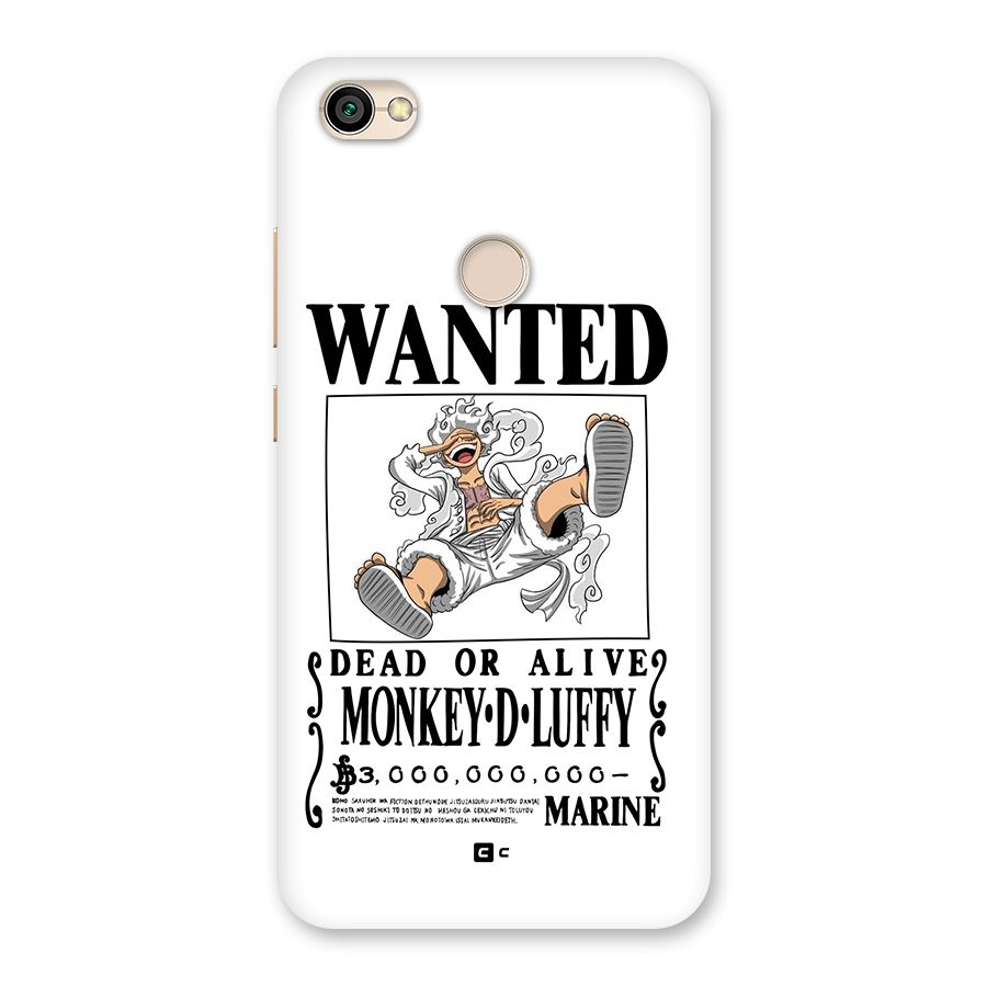 Munkey D Luffy Wanted  Back Case for Redmi Y1 2017