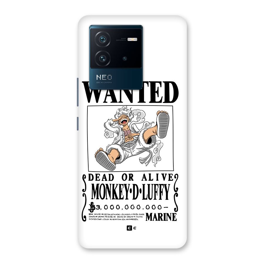 Munkey D Luffy Wanted  Back Case for Vivo iQOO Neo 6 5G