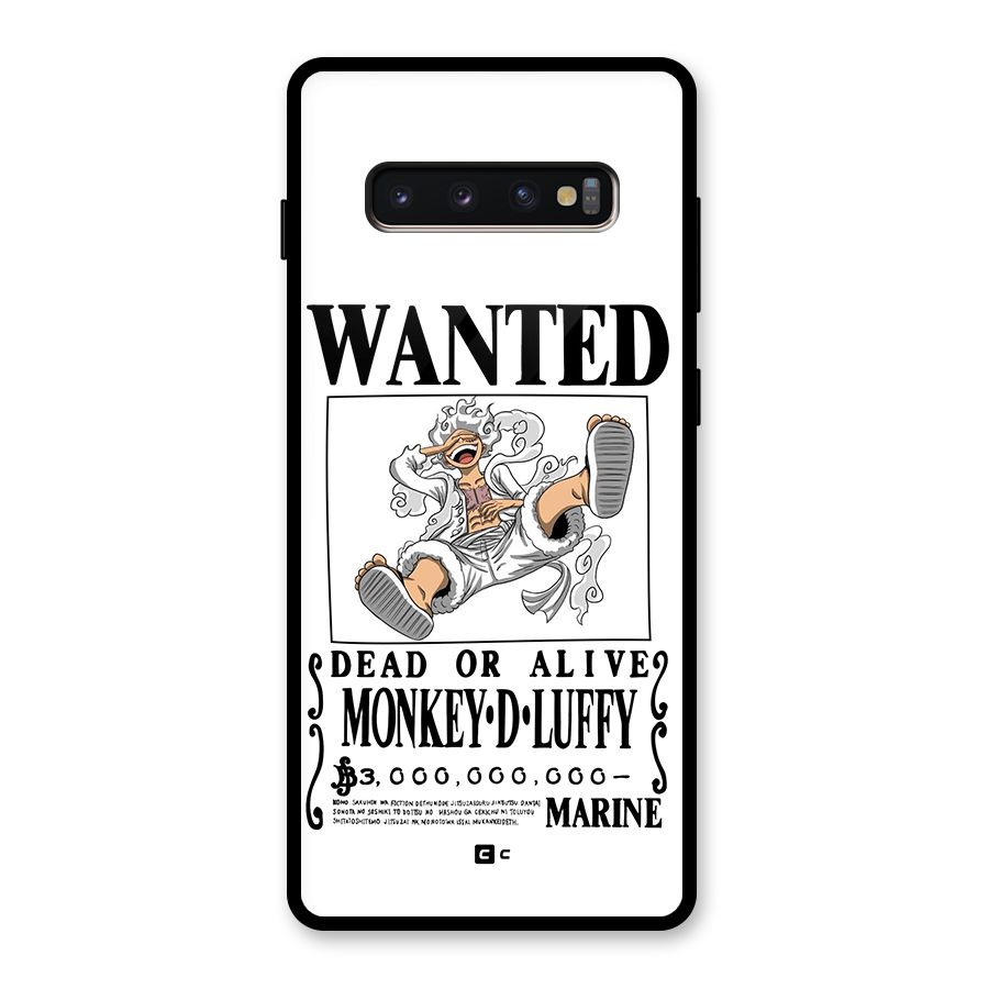 Munkey D Luffy Wanted  Glass Back Case for Galaxy S10 Plus