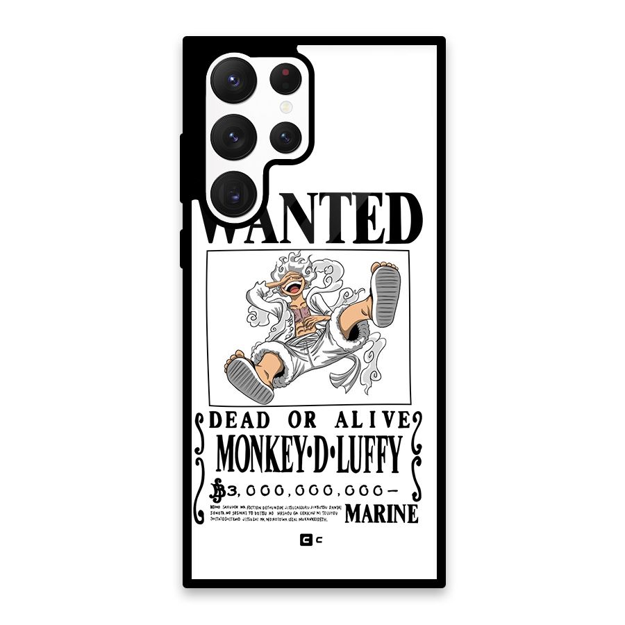 Munkey D Luffy Wanted  Glass Back Case for Galaxy S22 Ultra 5G