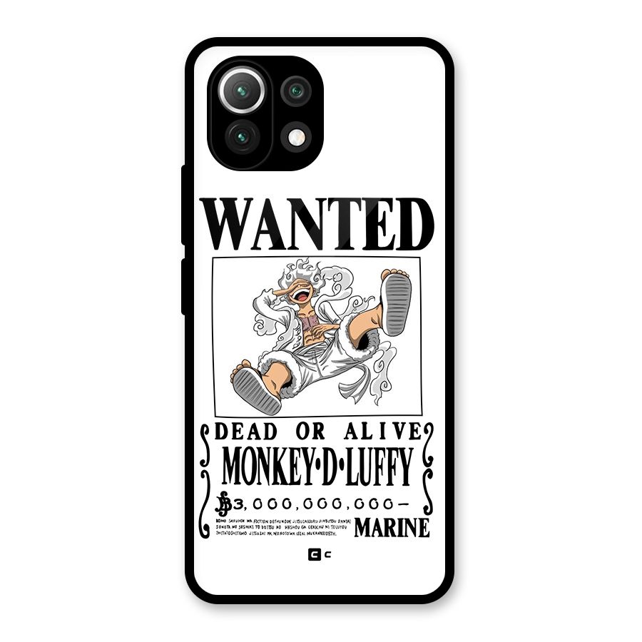 Munkey D Luffy Wanted  Glass Back Case for Mi 11 Lite